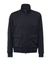 Herno High Collar Bomber Jacket With Side Pockets In Black