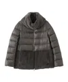 Herno Zippered Quilted Cotton Jacket In Gray