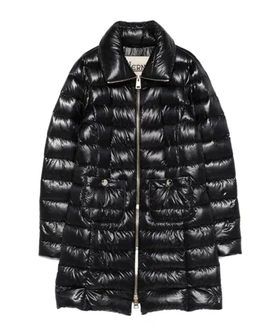 Herno Zippered Quilted Down Jacket In Black