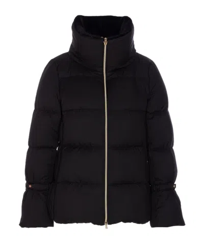 Herno Zippered Quilted Down Jacket In Black