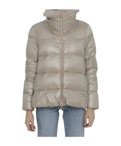 HERNO ZIPPERED QUILTED DOWN JACKET