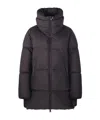 Herno Long Quilted Jacket With High Collar And Zippers In Black