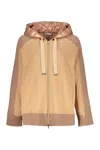 Herno Zippered Sweatshirt-cardigan In Camel