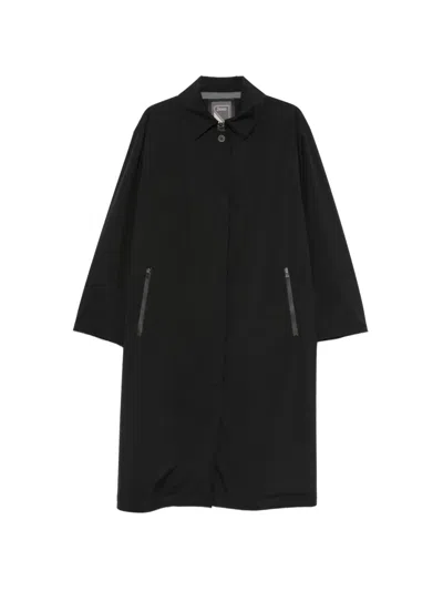 Herno Zip-pocket Coat In Black