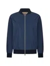 Herno Zip-up Bomber Jacket In Blue