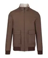 Herno Zip-up Bomber Jacket In Brown