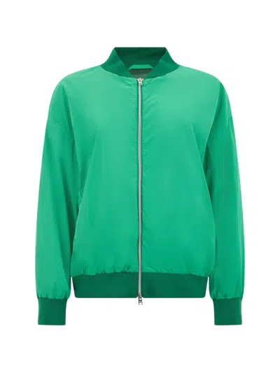 Herno Zip-up Bomber Jacket In Green