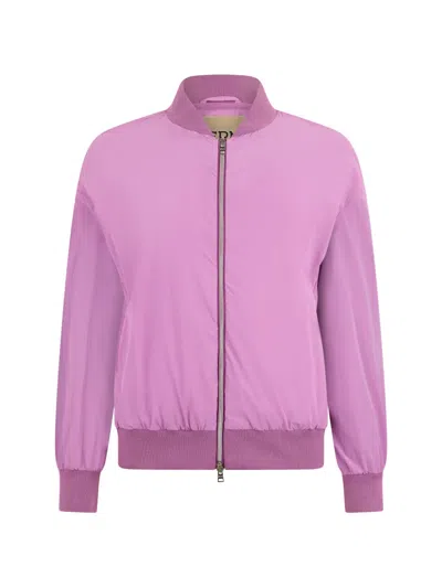 Herno Zip-up Bomber Jacket In Purple