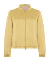Herno Band-collar Bomber Jacket In Yellow