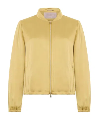Herno Band-collar Bomber Jacket In Yellow