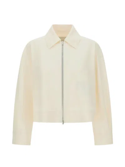Herno Zip-up Boxy Cropped Jacket In White