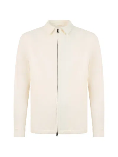 Herno Zip-up Collared Jacket In Neutral