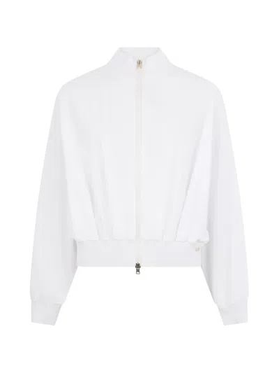 Herno Zip-up Cropped Sweatshirt In Neutral