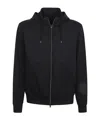Herno Zip-up Drawstring Hooded Jacket In Black