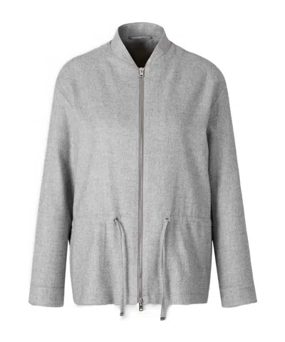Herno Zip-up Drawstring Jacket In Gray