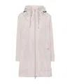 Herno Zip-up Drawstring Long Coat In White