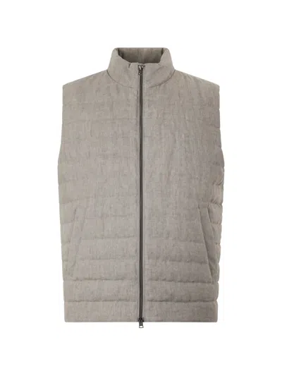 Herno Zip-up Gilet In Gray