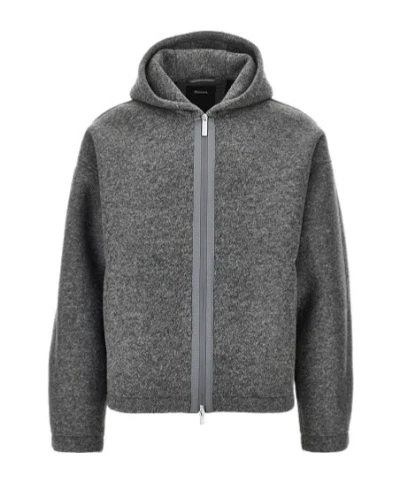 Herno Zip-up Hooded Casual Jacket In Gray