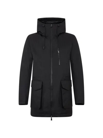 Herno Zip-up Hooded Jacket In Black