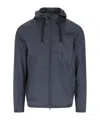 Herno Blue Double-layer Ripstop Nylon Jacket In Blue