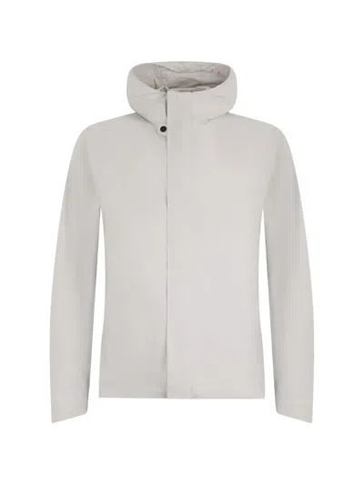 Herno Zip-up Hooded Jacket In Gray