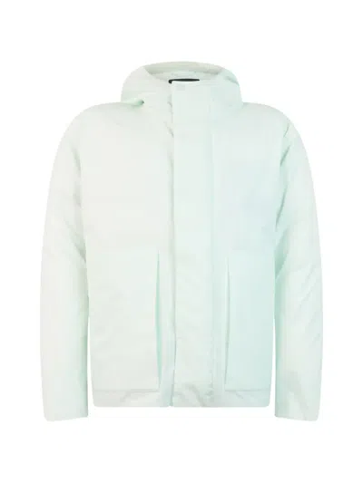 Herno Zip-up Hooded Jacket In Blue