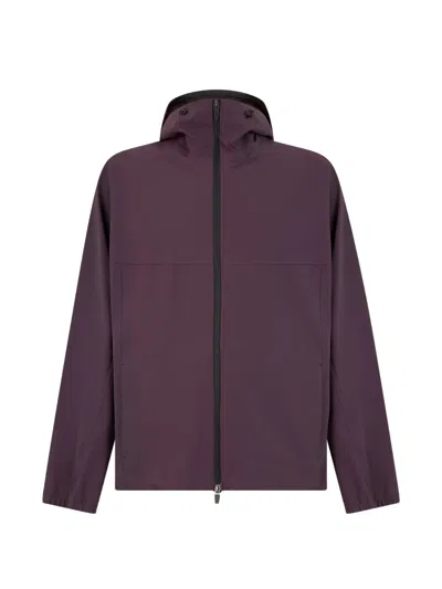 Herno Zip-up Hooded Jacket In Purple