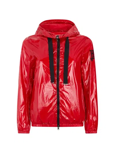 Herno Zip-up Hooded Jacket In Red