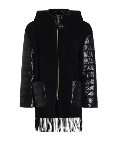 Herno Zip-up Hooded Padded Jacket In Black