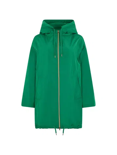 Herno Zip-up Hooded Parka In Green