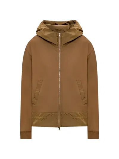 Herno Zip-up Hoodie In Brown