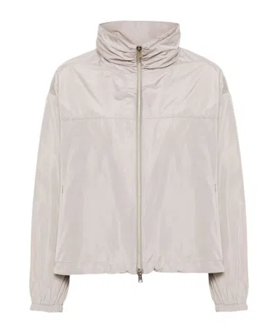 Herno Zip-up Lightweight Jacket In Gray