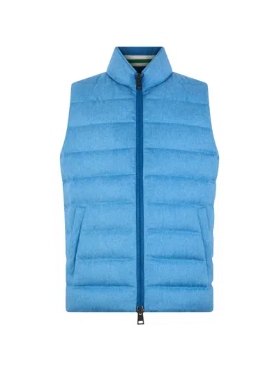 Herno Zip-up Padded Gilet In Blue