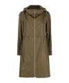 Herno Bicolor Polyester Coat In Green