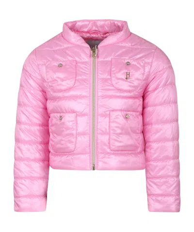 Herno Kids' Zip-up Quilted Jacket In Pink