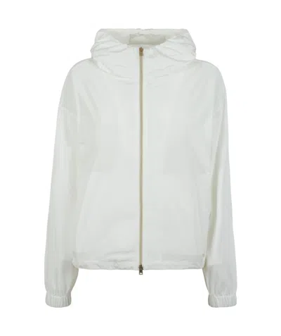 Herno Zip-up Relaxed Fit Jacket In White