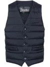 Herno Zipped Gilet Jacket In Blue