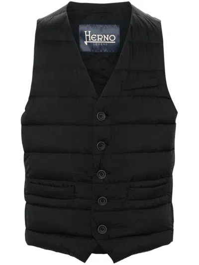 Herno Padded Vest Jacket With Button Closure And Functional Pockets In Multicolor