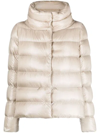 Herno Funnel Neck Padded Jacket In White