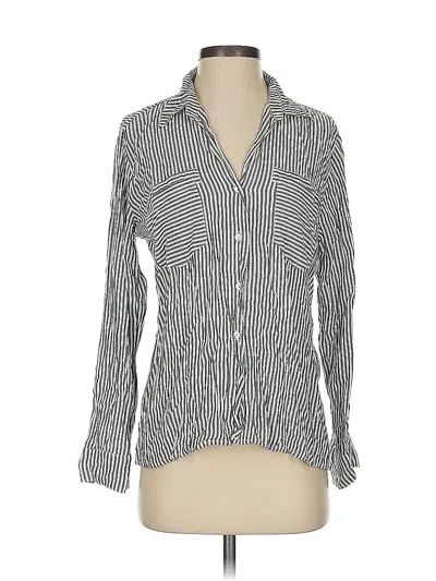 Pre-owned Heroes & Dreamers Long Sleeve Blouse In Silver