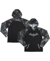 Heroes & Villains Men's And Women's Black Batman Camo Raglan Performance Pullover Hoodie In Black