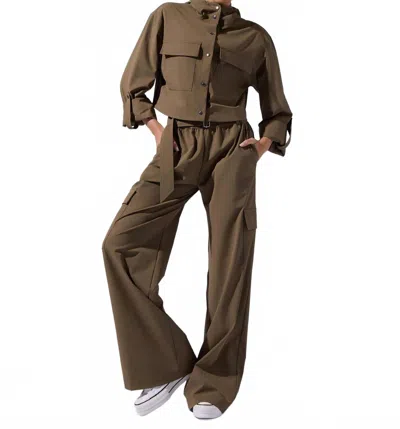 Heroine Sport Ava Cropped Jacket In Safari In Brown