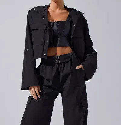 Heroine Sport Ava Cropped Lightweight Performance Jacket In Black