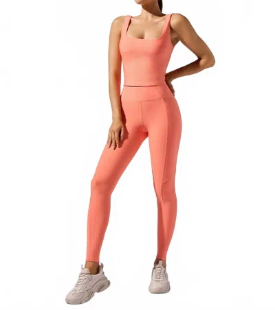 Heroine Sport Dalia High Support Top In Coral In Pink