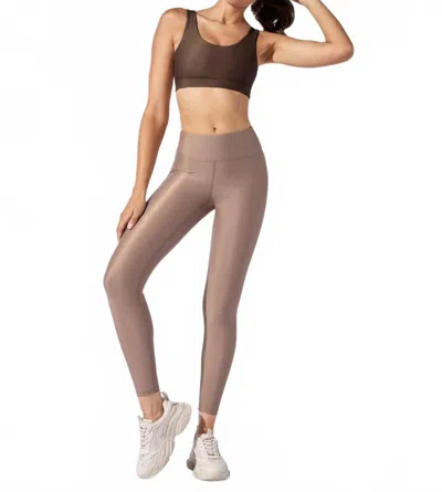 Heroine Sport High-waisted Body Legging In Taupe In Gray