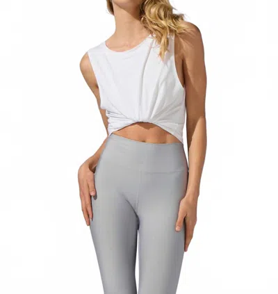 Heroine Sport Jersey Base Tank Top In White In Gray