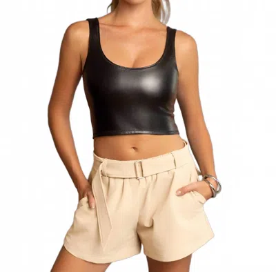 Heroine Sport Leather Tank Top In Black