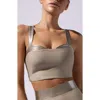 Heroine Sport Lina Metallic Trim Longline Sports Bra In Gray
