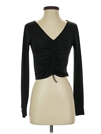 Pre-owned Heroine Sport Long Sleeve Top Black Sweetheart Neckline Tops