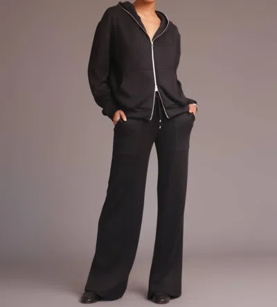 Heroine Sport Luxurious Double Knit Plush Hoodie In Black